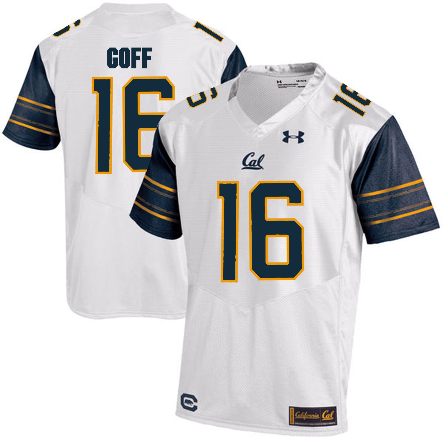 Men California Golden Bears #16 Jared Goff White Customized NCAA Jerseys1